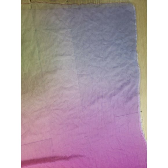 Jane Woolrich Silk Beach Cover Up Poncho Shawl Wrap Scarf Ombre Multicolor - Picture 5 of 12